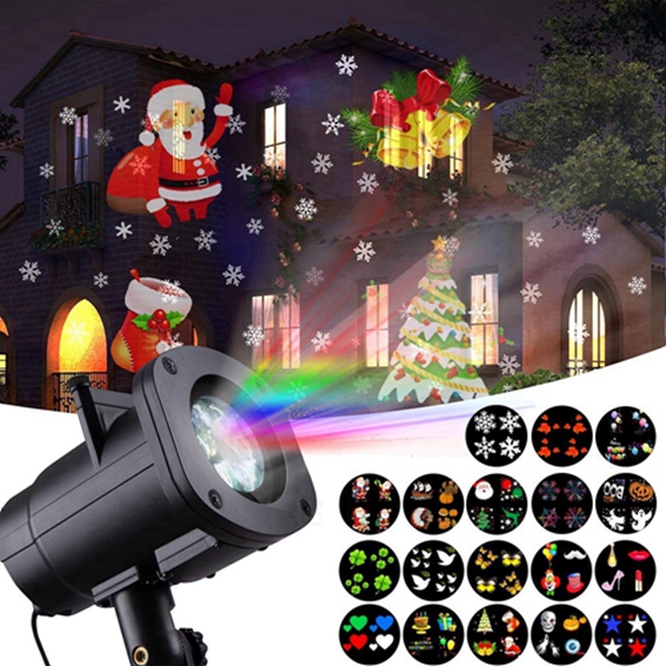 Christmas Lights, Racdde LED Projector Light with 18 Switchable Patterns Waterproof Spotlight Night Light for Christmas, Indoor and Outdoor, Halloween, Party, Birthday, Holiday, Landscape,Decorations. 