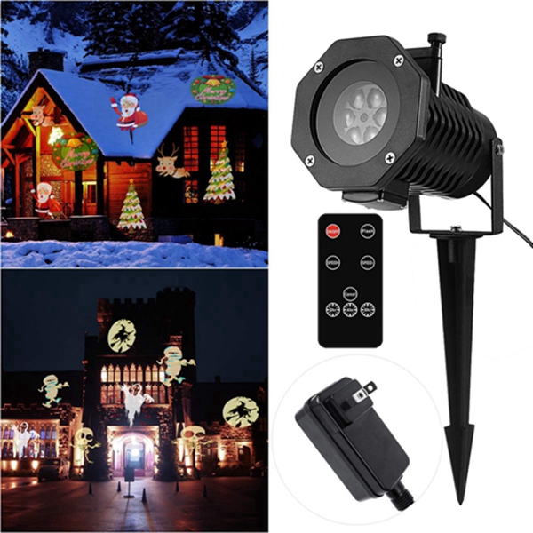 Racdde Halloween Projector Lights 15 Pattern LED Projector Light Halloween Decorations with Wireless Remote, Timer, Waterproof Holiday Projector for Outdoor Garden Decoration 