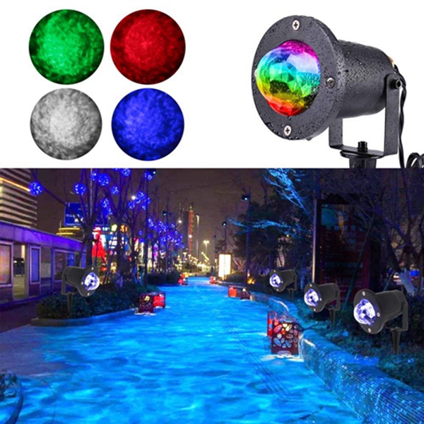 Racdde Water Wave Light Projector, 10 Multi Colors Christmas Halloween Outdoor Garden Light Water Effect or Flame Fire Effect Waterproof with Remote for Landscape Party Wedding Holiday 
