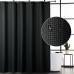 Racdde Black Fabric Shower Curtain, Hotel Quality Water Repellent Waffle Weave Textured Fabric Shower Curtains for Bathroom, 72 x 72 inches 