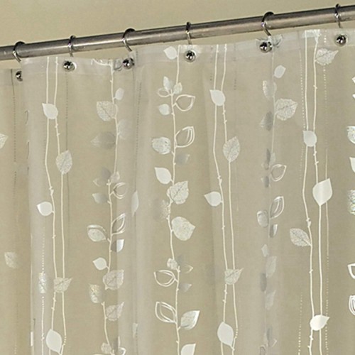 Racdde Ivy Shower Curtain, Silver 