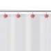 Racdde Shower Curtain Hooks Rings, Metal Decorative Resin Hooks Shower Curtain Rings for Bathroom Shower Rods Curtain and Liner, Pink Flower, 12 PCS 