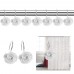 Racdde 12 PCS Home Fashion Decorative Anti Rust Shower Curtain Hooks Rose Design Shower Curtain Rings Hooks (White) 