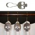 Racdde Set of 12 Sugar Skull Shower Curtain Hooks Decorative Home Bathroom Stainless Steel Rustproof Skeletons Shower Curtain Rings Decor Accessories (Silver) 