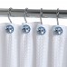 Racdde Set of 12 Rhinestone Decoration Stainless Steel Ring Shower Curtain Hook Multi Color Options Crystal Design Shower Curtain Hooks Hangers (Blue) 