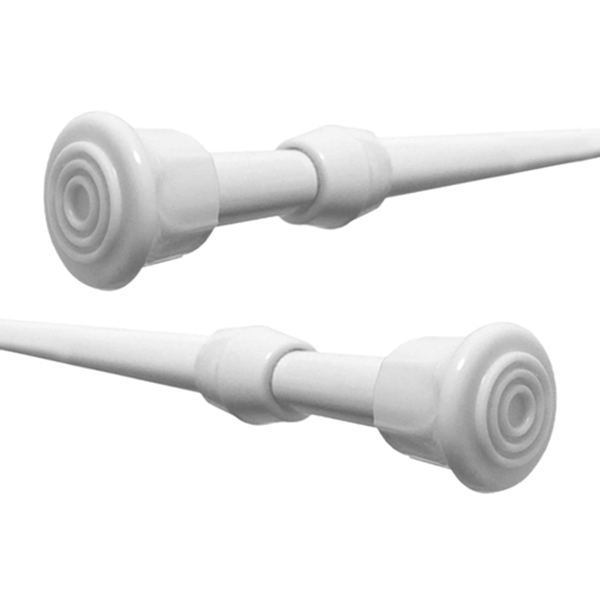 Racdde Shower Curtain Tension Rods 28 to 48 Inches Pack of 2, White 