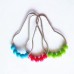 Racdde 12pcs Colorful Acrylic Plastic Beads Rolling Ball Shower Curtain Hooks, Shower Curtain Rings, Roller Glide Rings 