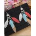 Vintage Colorblock Feather Earring