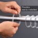 Racdde Plastic Shower Curtain Rings Hooks for Bathroom Shower Window Rod (24 Packs, Clear)