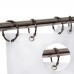 Racdde Shower Curtain Rings Hooks for Bathroom Stainless Steel Rust-Resistant Shower Rods Curtain Rings, Set of 12 (Bronze) 