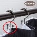 Racdde Metal Double Glide Shower Hooks Rings,Shower Curtain Rings Stainless Steel for Bathroom Shower Rods Curtains Hooks,Set of 12 (Oil Rubbed Bronze) 