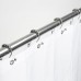 Racdde Shower Curtain Hooks, Double Glide Shower Curtain Rings Rustproof Metal Heavy Duty Roller Bathroom Shower Rods Curtains Liners, Set of 12, Brushed Nickle 