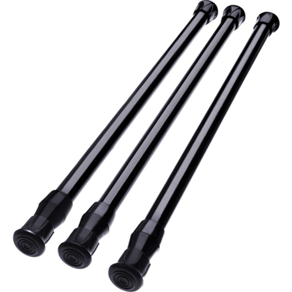 Racdde 3 Pack Cupboard Bars Tensions Rod Spring Curtain Rod, Adjustable Width (11.81-20 Inches, Black) 