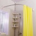 Racdde Curved Corner Shower Curtain Rod Rust Resistant Bathroom Arched Shower Rail Pole (Ivory, 42 Inch) 