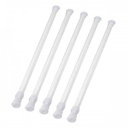 Racdde 5 Pack Cupboard Bars Curtain Rod Adjustable Spring Tension Rods,Extendable Width 12 Inches to 20 Inches 