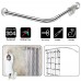 Racdde Stretchable Corner Shower Curtain Rod - Drill Free Install 304 Stainless L Shaped 23.6-35.4" x 40-67",for Bathroom, Clothing Store（Free Curtain Hook ） 