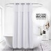 Racdde Extra Long 71x79 Hookless White Waffle Fabric Shower Curtain for Bathroom with Removable Polyester Liner–100% Waterproof 