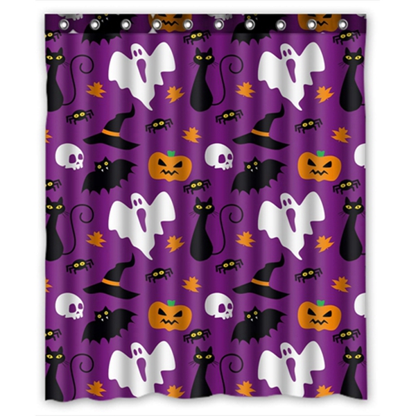 Racdde Funny Hallowen Time Ghost Pumpkin Halloween Things Waterproof Polyester Fabric Shower Curtain 60x72 Inches 