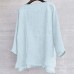 Spring Cotton Linen Henley Shirts Plus Size Boho Long Sleeve Baggy Blouses Summer Casual Hippie Shirts