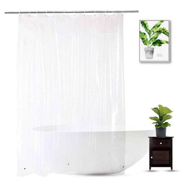 Racdde Clear Shower Curtain Liner 72 x 75 inch, PEVA Heavy Duty Shower Liner with 3 Weighted Magnets, Transparent, 100% Waterproof 