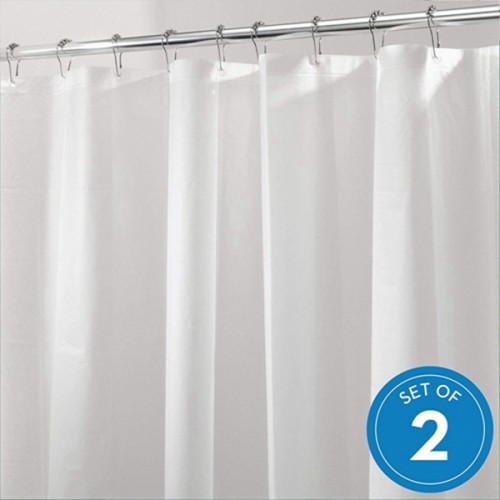 Racdde  PEVA Plastic Shower Curtain Liner, Mold and Mildew Resistant Plastic Shower Curtain for use Alone or With Fabric Curtain, 72 x 72 Inches, Set of 2, White 
