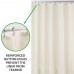 Racdde Water Repellent, Mildew Resistant, Heavy Duty Flat Weave Fabric Shower Curtain, Liner - Weighted Bottom Hem for Bathroom Shower and Bathtub, 72" x 72" - Natural/Ivory 