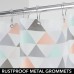 Racdde Decorative Triangle Print - Waterproof, Mold/Mildew Resistant, Heavy Duty PEVA Shower Curtain Liner, for Bathroom Showers, Stalls and Bathtubs - 72" x 72" - Coral/Gray/Mint Green 