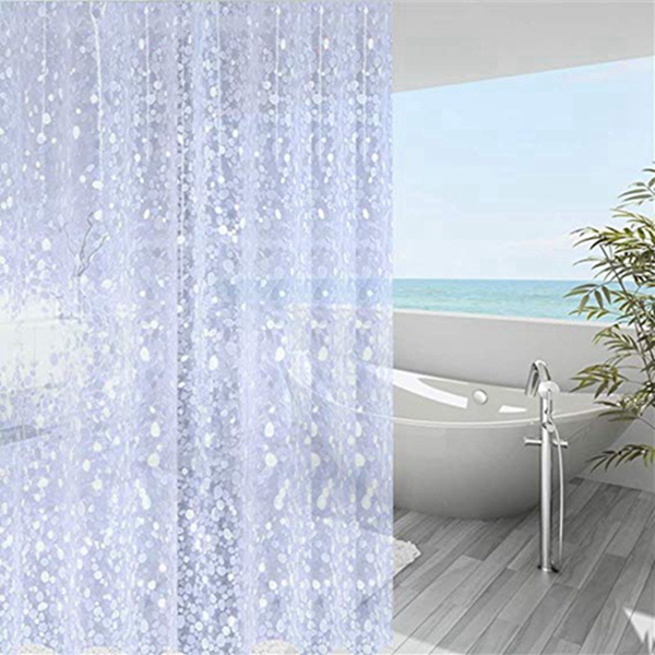 Racdde Shower Curtain Liner with 3 Strong Magnets, 3D EVA Translucent Heavy Duty Plastic Shower Liner for Bathroom, Pebble, 72 X 72 Inch 