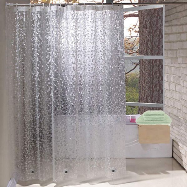Racdde Shower Curtain Liner 78inches Long, Waterproof Glitter Shower Liner with 3 Magnets, Cobblestone, 72 X 78 inches