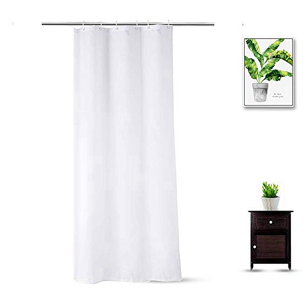 Racdde Fabric Shower Curtain Liner 36 x 72 Inch, Water Repellent Small Shower Curtain Sets for Spa Hotel, Machine Washable, Odorless, White, Stall Size