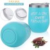 Racdde Insulated Wine Tumbler,”Not a Day Over Fabulous”Stainless Steel Wine Glass with Spill Proof Lids,12 oz Double Wall Vacuum Travel Metal Cup for Wine,Beer,Coffee(Blue)
