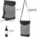 Racdde Insulated 2 Bottle Wine Carrier | Wine Tote Bag Cooler with Shoulder Strap and Leather Design | Padded Wine Bottle Carrying Bag for Travel Picnic -Black White Stripes 
