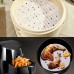 Racdde 100Pcs Air Fryer Liners 7.5 Inch Round Steamer Liners,Non-Stick Perforated Parchment Bamboo Steaming Paper for Baking Cooking Steaming