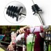 Racdde Wine Pourers Stainless Steel Liquor Spouts Bottle Pourer Stoppers with Cap for Alcohol, Olive Oil, Wine, Black & Gold (4 Packs)