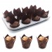 Racdde 150pcs Tulip Cupcake Liners Golden Printed Baking Cups Muffin Paper Liner Grease-Proof Wrappers for Wedding, Birthday Party, Baby Shower, Standard Size, Brown Color 