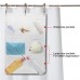 Racdde 7 Pockets Mesh Shower Caddy Bathroom Hanging Mesh Bath Organizer Shower Curtains Rod Hanging Caddies with 3 Hanging Rings and 3 Hooks for Selection, 17 x 26 Inch, White