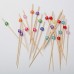 Racdde Cocktail Picks 200-Pack 4.7 Inch Disposable Bamboo Appetizer Picks Fancy Toothpicks Assorted Color Crystals for Wedding Party Bar Decoration