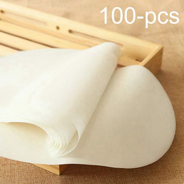 Racdde 100pcs Round Parchment Paper 6 inch Circle Steamer Baking Liners,Non-Stick Pre-cut Baking Sheets Paper for Round Cake Pan Baking Cooking 
