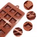 Racdde 2-Pack Silicone Chocolate Molds Non-stick Candy Making Molds Silicone Baking Molds Square Chocolate Bars Dessert Making Kit for Kids, 15-Cavity of Each