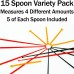 Racdde Static-Free Micro Scoop Variety Pack 6 Milligram - 30 Mg Measuring Spoons 15 Pack. Sturdy For Easy, Mess-Free Nootropic Supplement Powder Measurement. 3 Sizes x 5 of Each Size Tiny Spoon. 