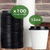 Restaurant Grade 12 Oz Paper Coffee Cups With Recyclable Dome Lids. 100 Pack By Racdde. Durable, BPA Free Disposable Cups For Serving Hot Drinks At Kiosks, Shops, Cafes, and Concession Stands 