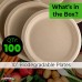 Racdde Pro-Grade, Biodegradable 10 Inch Plates. Bulk 100 Pack Great for Lunch, Dinner Parties and Potlucks. Disposable, Compostable Wheatstraw Paper Alternative. Sturdy, Soakproof and Microwave Safe 