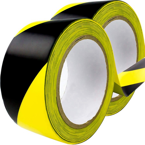 Double-Roll of Ultra-Adhesive, Black & Yellow Hazard Tape for Floor Marking 2 Pack. Mark Floors & Watch Your Step Areas for Safety with High-Visibility, Anti-Scuff Striped Vinyl by Racdde