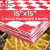 Racdde Extra Large, Grease Resistant Red Sandwich Liner 300 Sheet Pack. Microwave Safe 15x15 in Wax Paper Deli Wrap for Restaurants, Churches, BBQs, Concession Stands, School Carnivals, Fairs. Made in USA. 