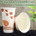 Biodegradable and Compostable 12 Oz Paper Coffee Cups. 100 Pack By Racdde. Medium Sized, PLA Lined Disposable Beverage Cups For Hot and Cold Drinks. For Shops, Kiosks, Concession Stands and More. 