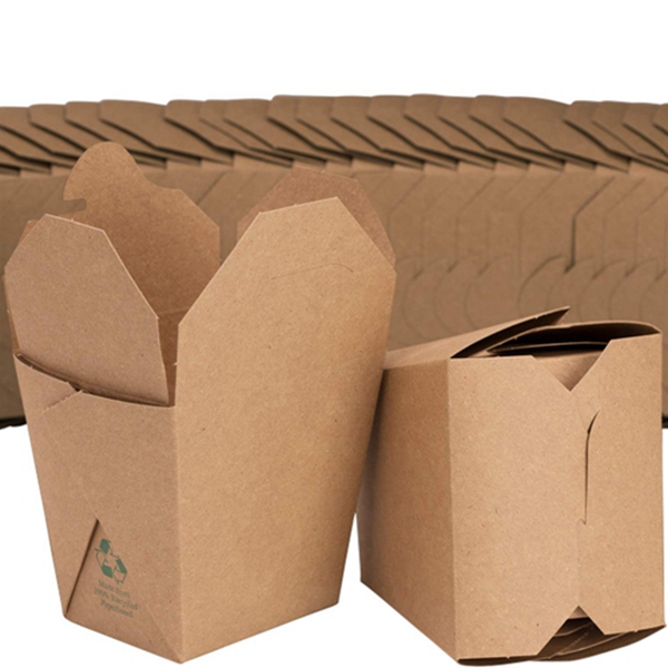 Microwavable Brown Chinese 16 oz Take Out Boxes. 50 Pack by Racdde. Stackable Pails Are Recyclable. Ideal Leak And Grease Resistant Pint Size To Go Container For Restaurants and Food Service. 