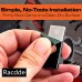 Racdde Pro-Grade, Adhesive-Backed Cable Clamps Combo Pack of 100. Multi-Size Set of 20x 4, 6, 8, 10 and 12 mm Black Clips for Wire Management and Cord Organization. Tools-Free Install for Home Or Office. 
