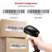 Racdde USB Automatic Barcode Scanner Scanning Reader Wired Handheld/Handfree 1D Laser Bar Code USB Wired for POS System Sensing and Scan Black with Adjustable Stand,For Store, Supermarket, Warehouse 