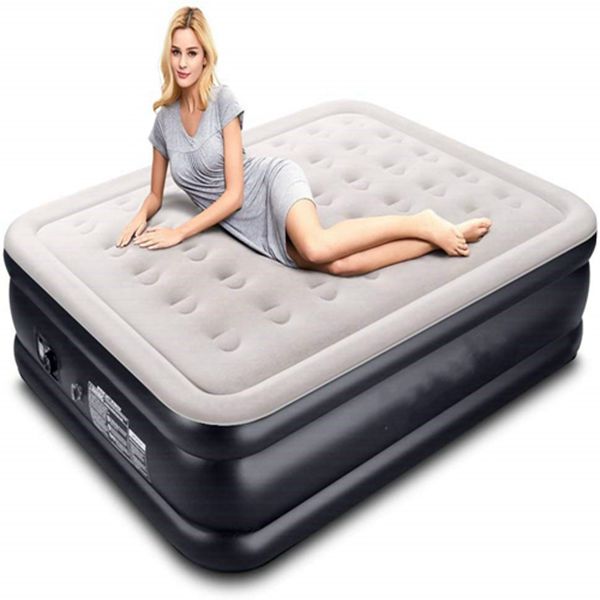 Racdde Queen Air Mattress with Built-in Pump for Guests, Inflatable Double High Elevated Airbed with Comfortable Top, Raised 18" Real Air Mattresses as Camping Bed, Inflated Size - 80 × 60 × 18 INCH 