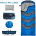 Racdde Camping Sleeping Bag + Travel Pillow w/Compact Compression Sack – 4 Season Sleeping Bag for Adults & Kids – Lightweight Warm and Washable, for Hiking Traveling. 